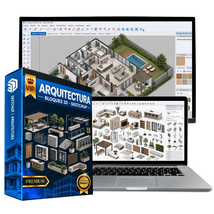 BLOQUES 3D — ARQUITECTURA para SKETCHUP